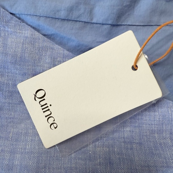 Quince 100% European Linen Vest Blue Small S NEW 1689 - Picture 3 of 5